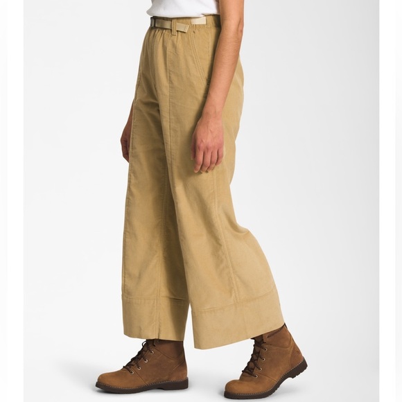 North Face Women's Cord Easy Pants Corduroy Wide Leg Crop Ponderosa Green Large - Picture 5 of 16